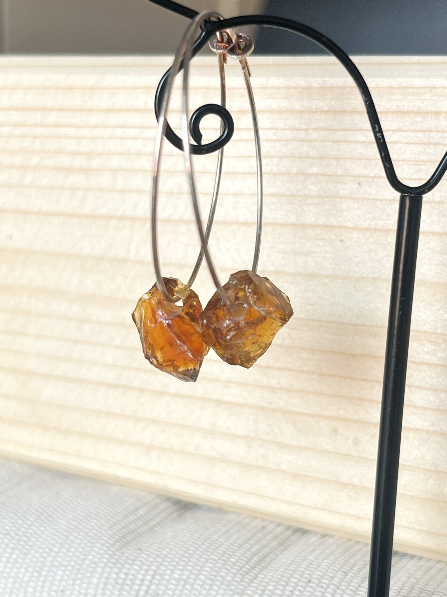 Citrine quartz earrings - MetalForgeJewelry