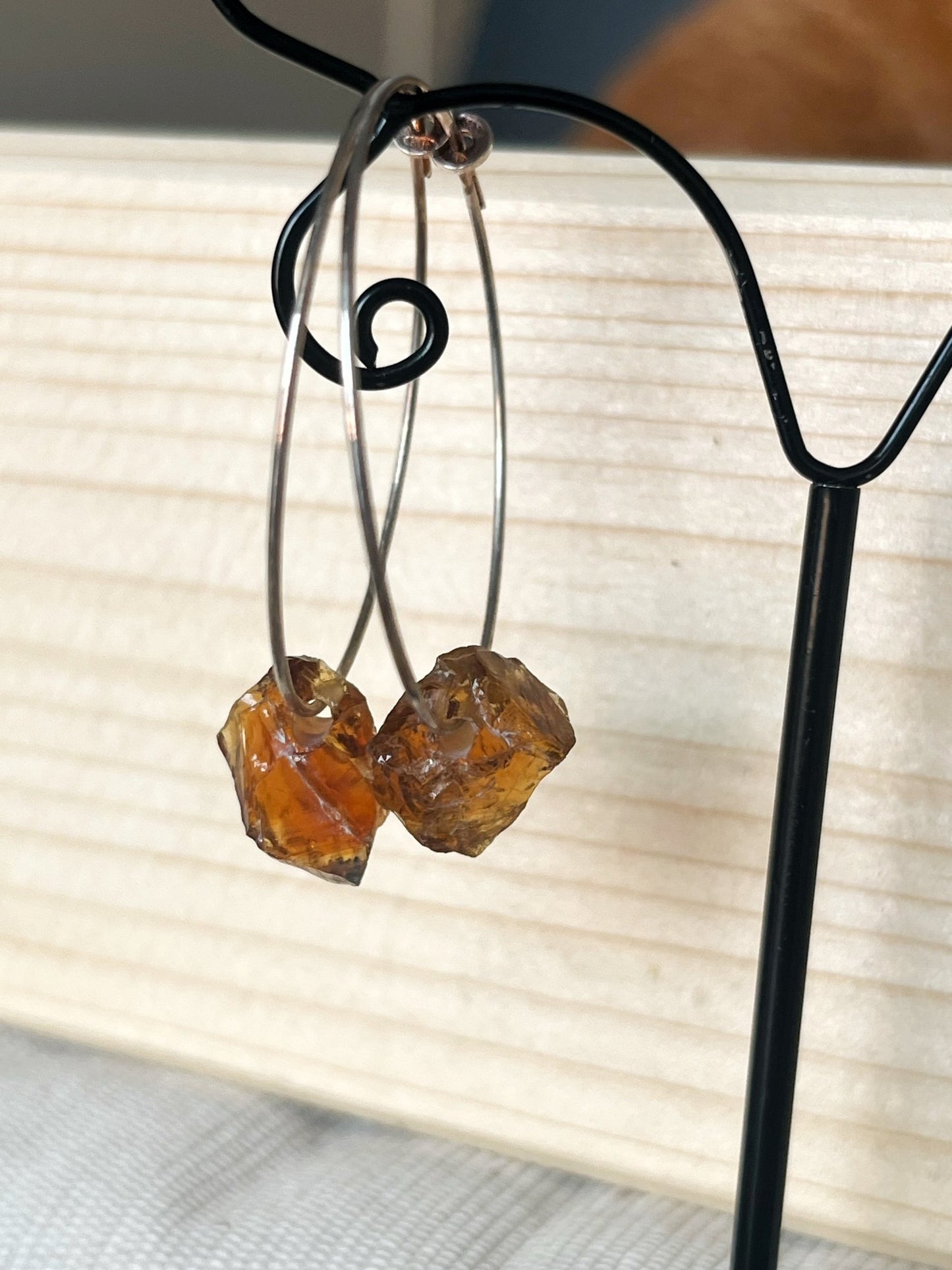 Citrine quartz earrings - MetalForgeJewelry